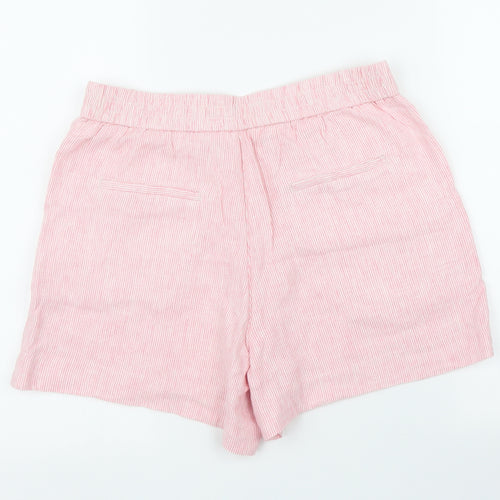 Preworn Womens Pink Striped  Paperbag Shorts Size M