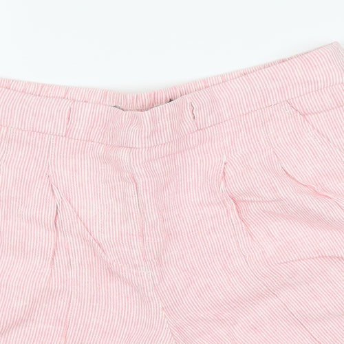 Preworn Womens Pink Striped  Paperbag Shorts Size M