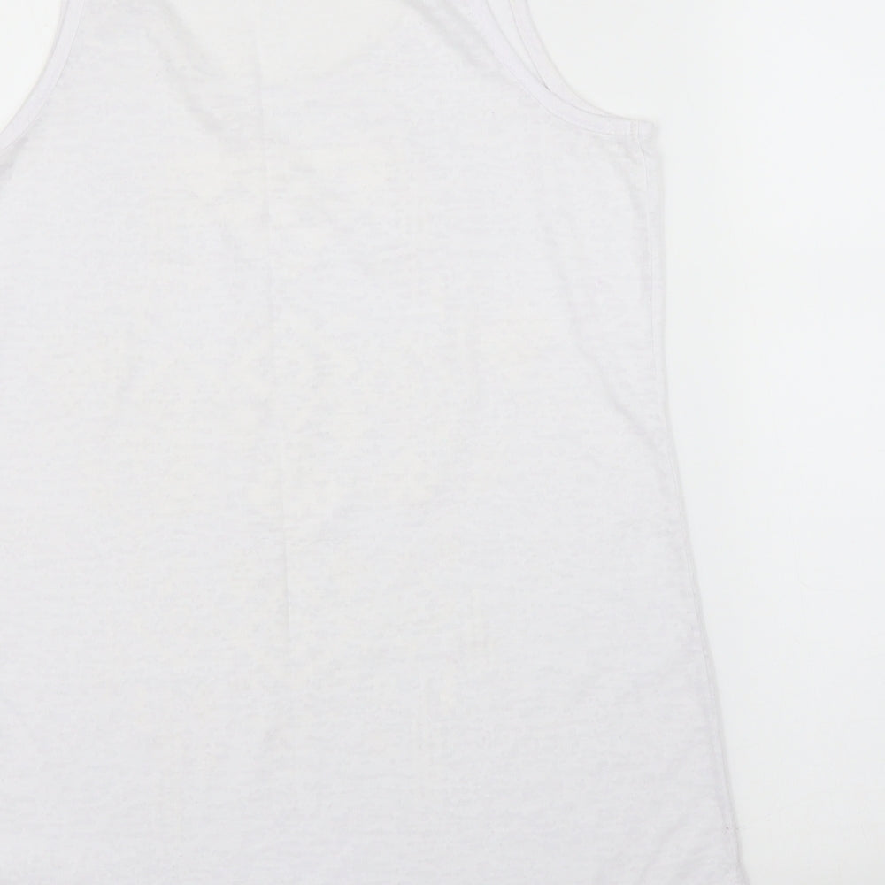 F&F Womens White Geometric  Basic Tank Size M