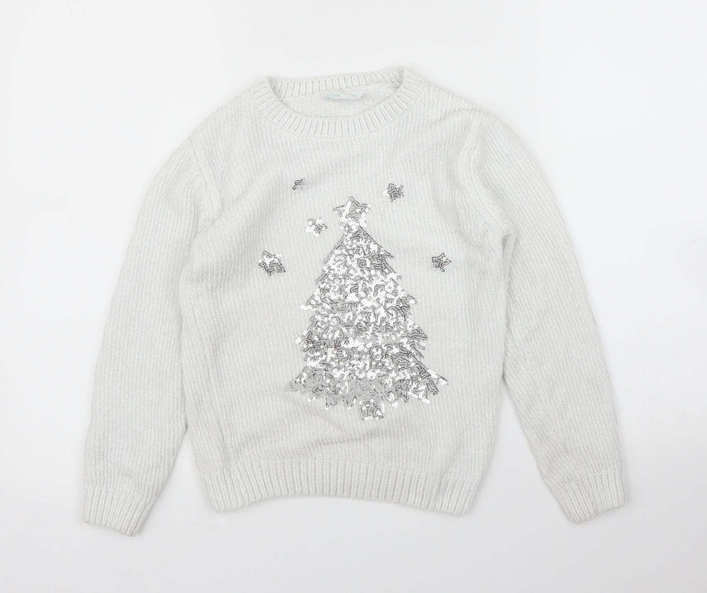 Primark Girls White   Pullover Jumper Size 8-9 Years  - Christmas