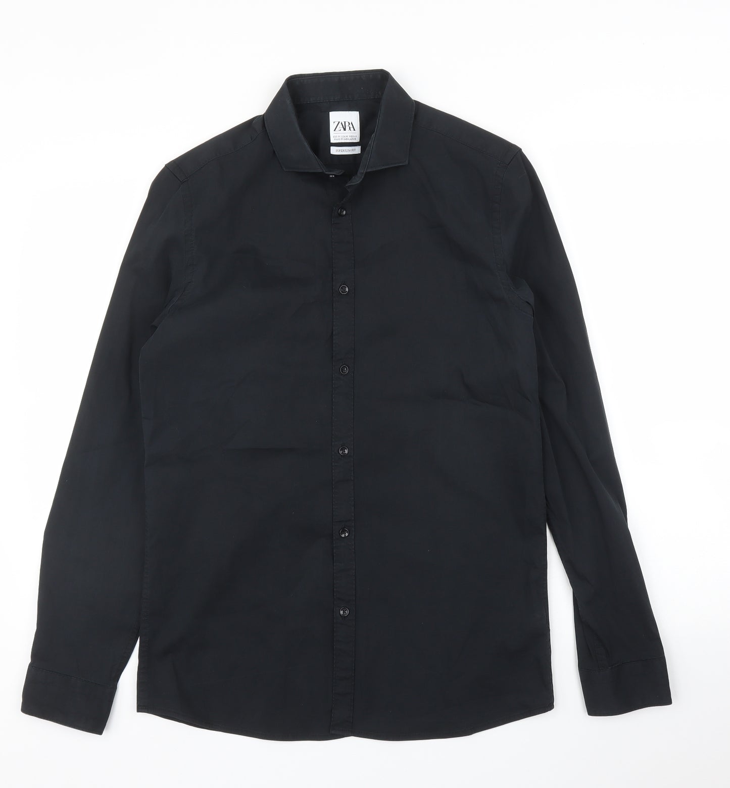 Zara Mens Black    Button-Up Size M