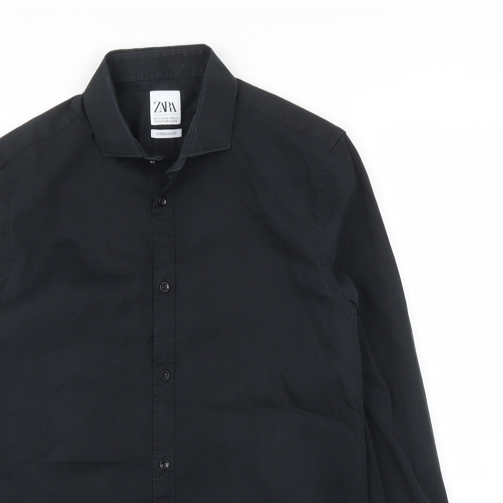 Zara Mens Black    Button-Up Size M