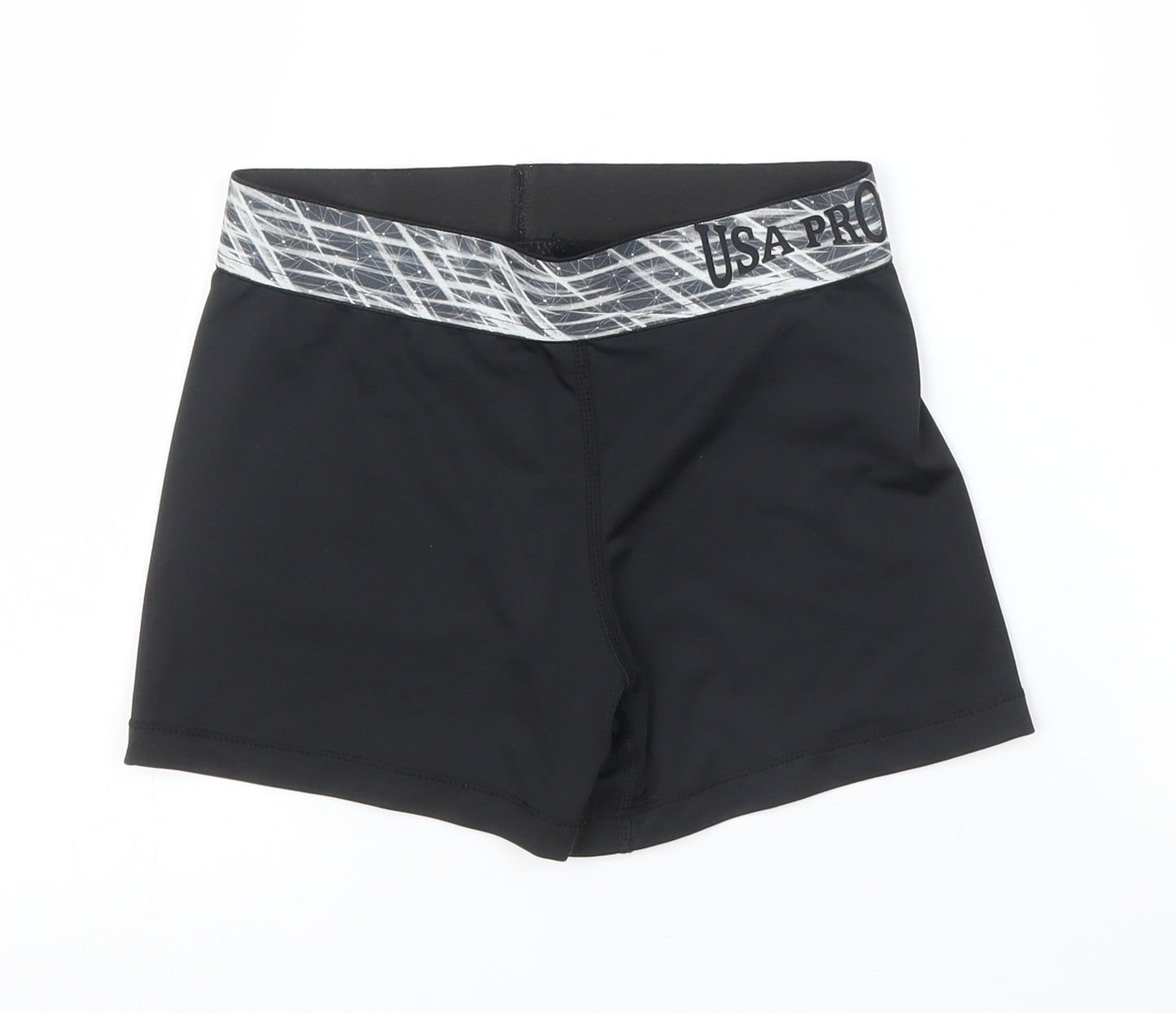 USA Pro Girls Black   Compression Shorts Size 9-10 Years