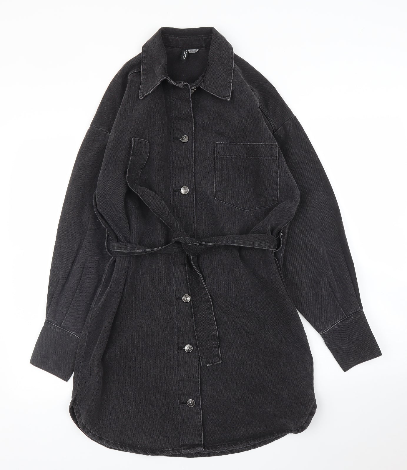 H&M Womens Black  Denim Tunic Blouse Size S