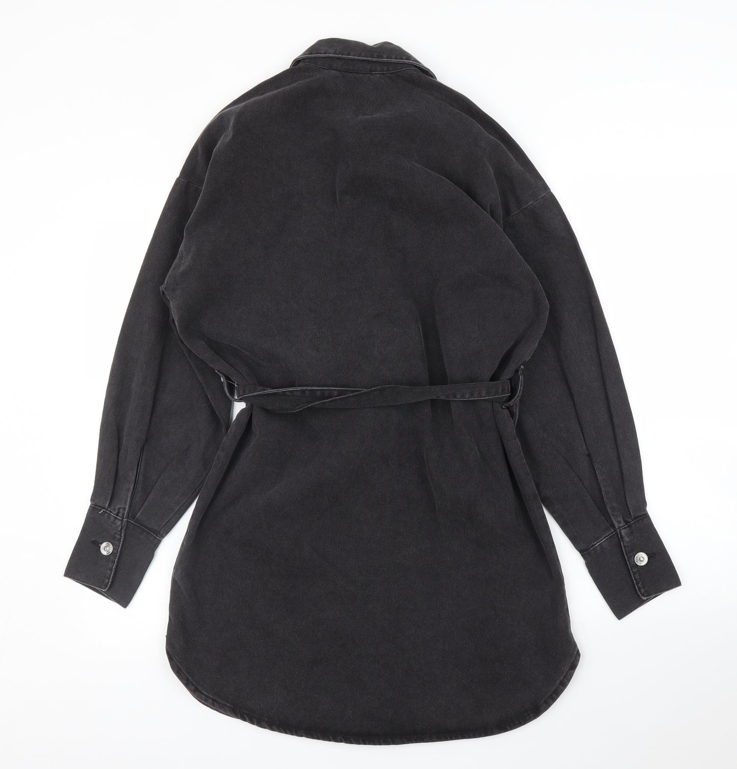 H&M Womens Black  Denim Tunic Blouse Size S