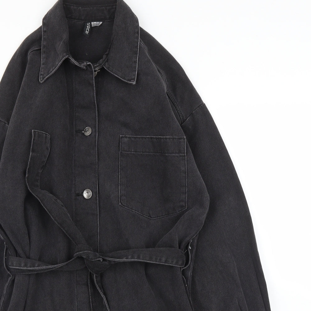 H&M Womens Black  Denim Tunic Blouse Size S