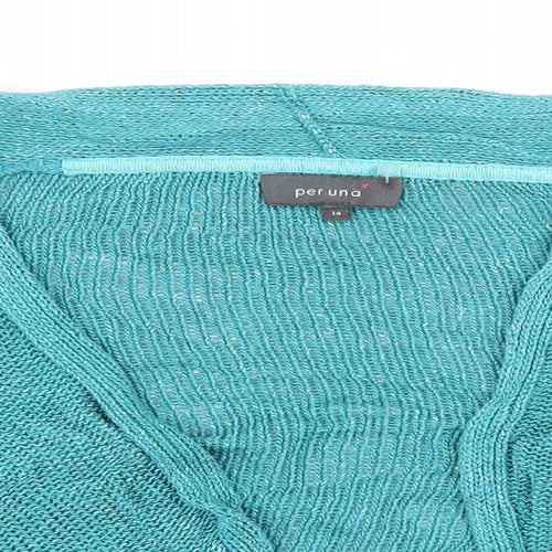 M&S Womens Green   Cardigan Jumper Size 14