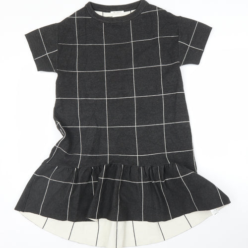 Fancy Collection Womens Grey Check  A-Line  Size L