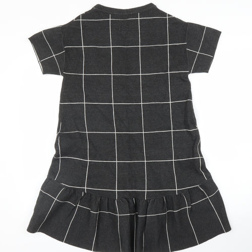 Fancy Collection Womens Grey Check  A-Line  Size L