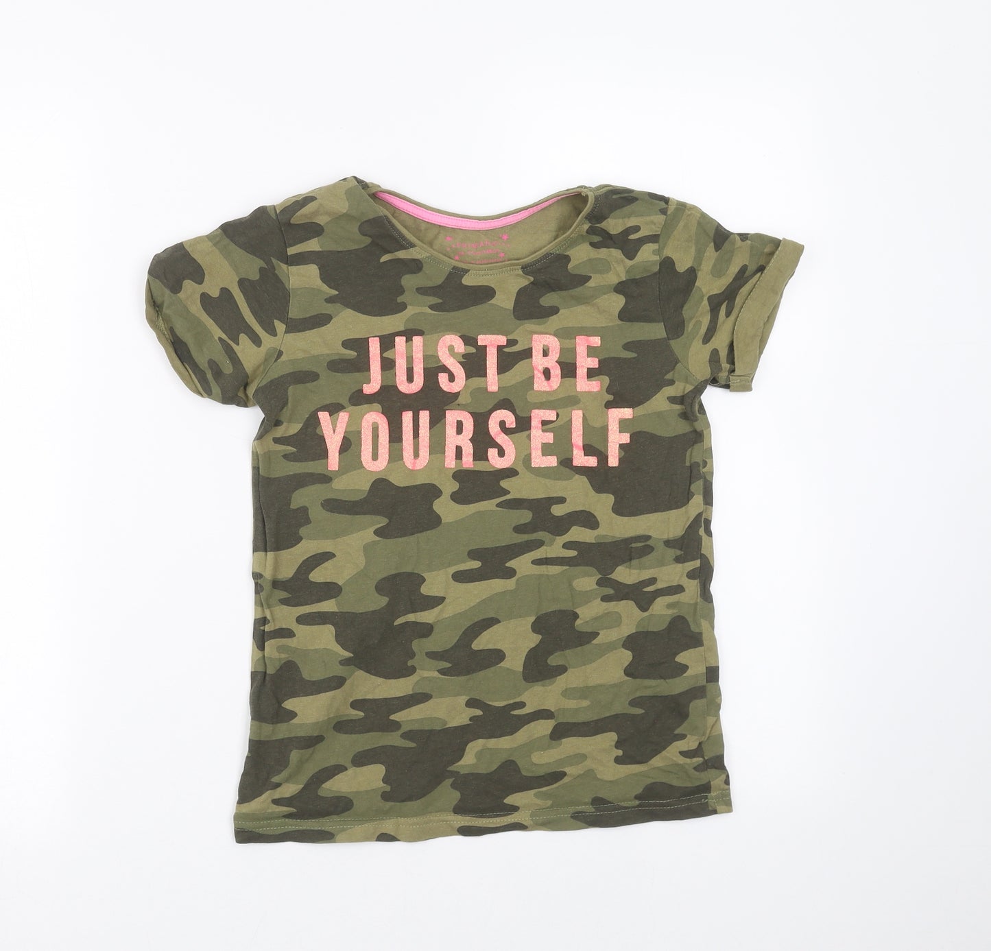 Primark Girls Green Camouflage  Basic T-Shirt Size 10-11 Years  - Be yourself