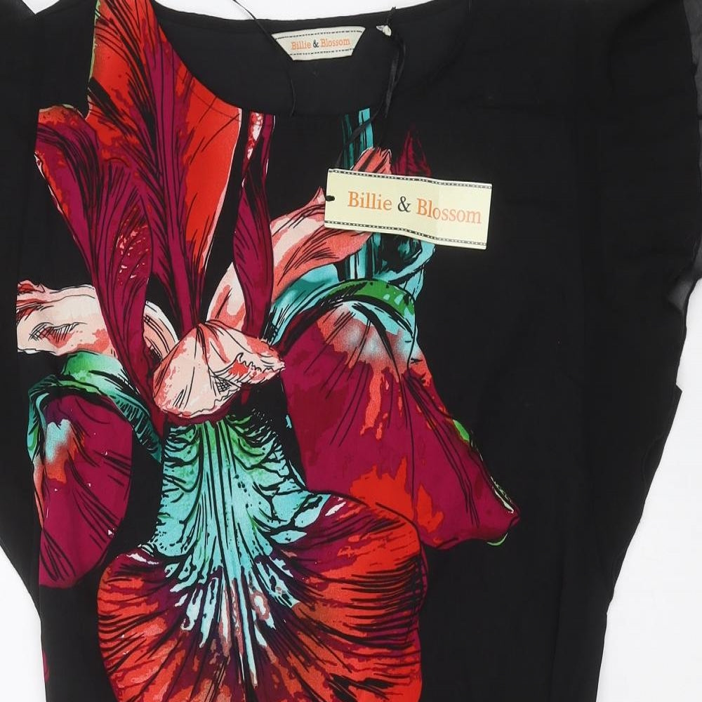 Billie & Blossom Womens Black Floral  Shift  Size 16