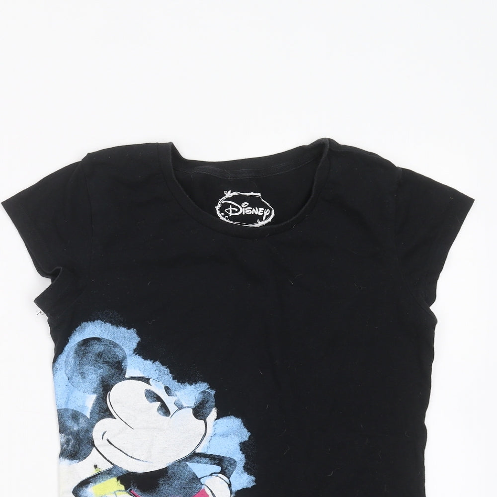 Disney Womens Black   Top Pyjama Top Size M  - mickey mouse