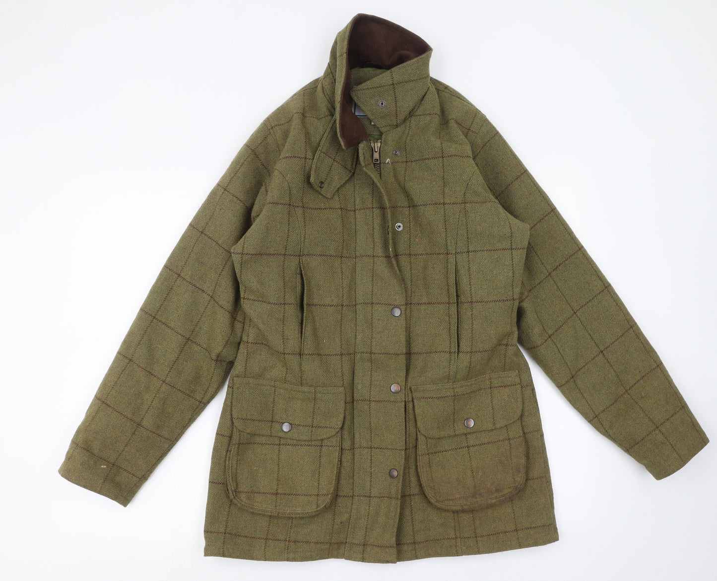 Alan Paine Womens Green Check  Jacket  Size 10
