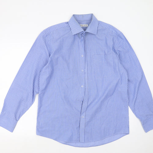 JACK REID Mens Blue Striped   Dress Shirt Size 15.5