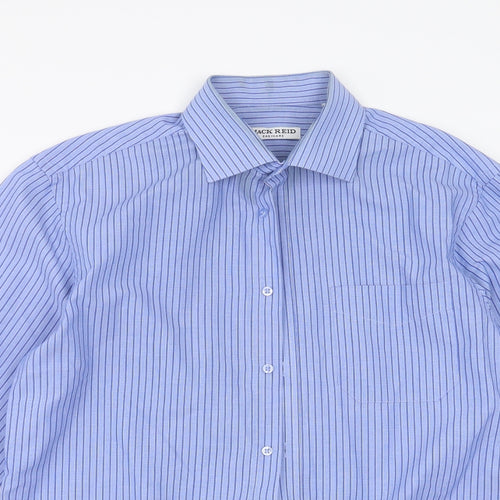 JACK REID Mens Blue Striped   Dress Shirt Size 15.5