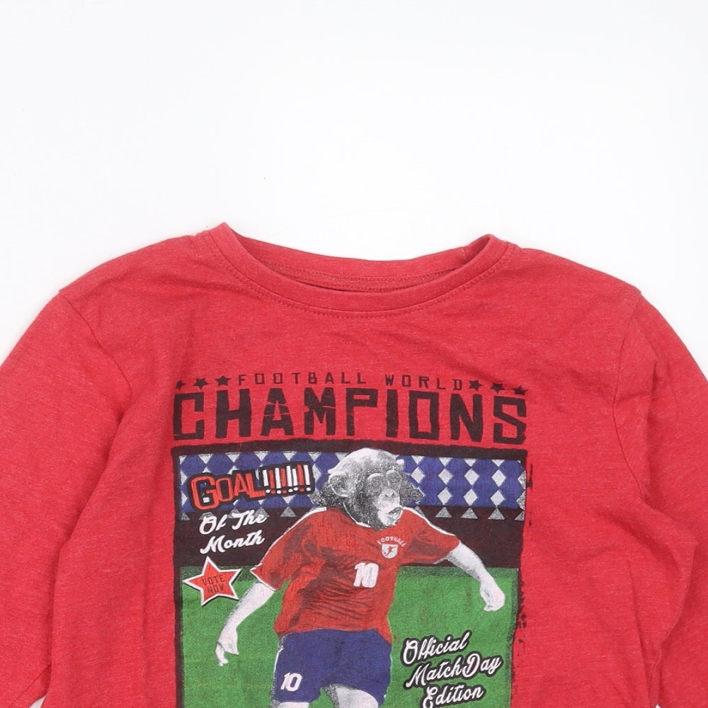 Primark Boys Red   Basic T-Shirt Size 8-9 Years  - football