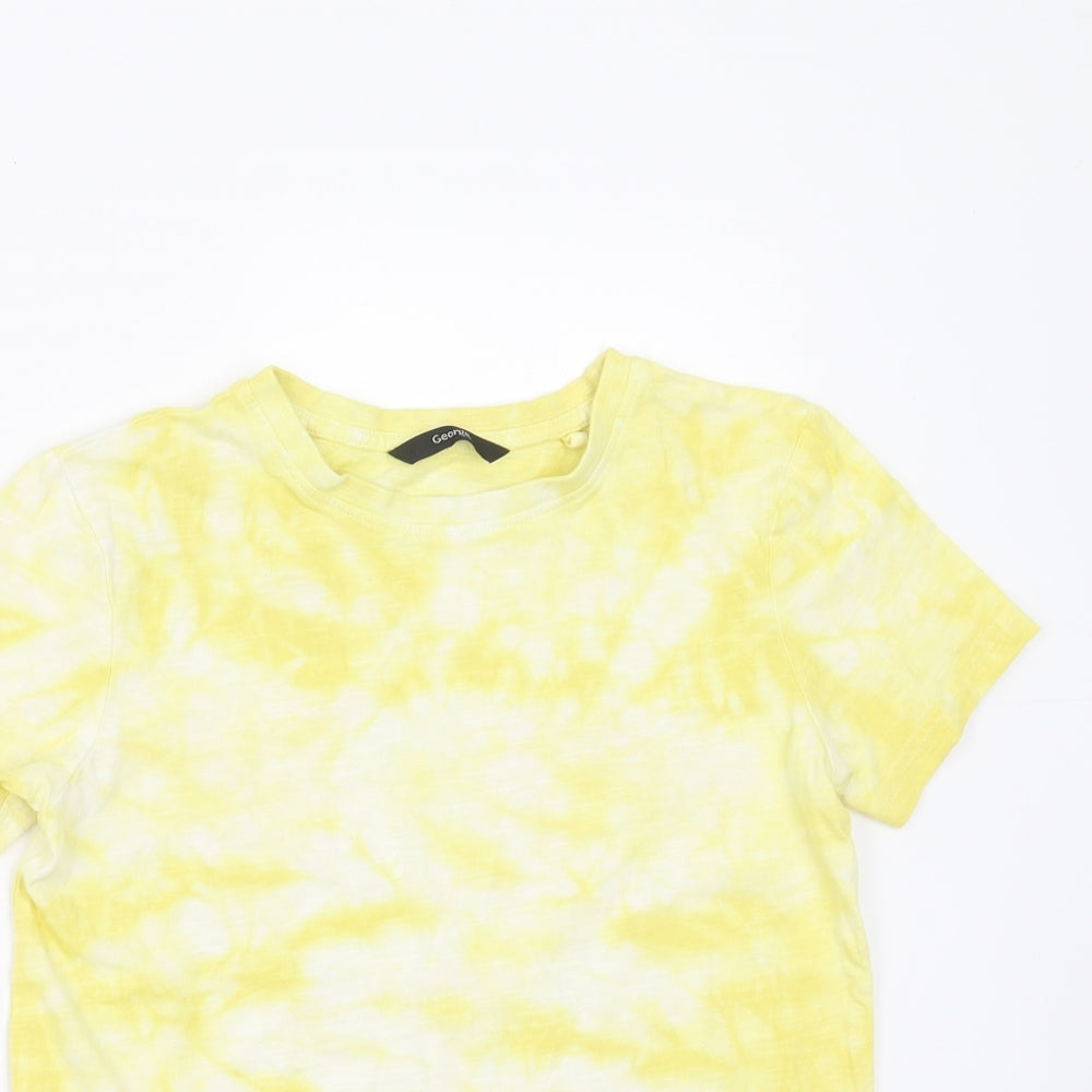 George Boys Yellow   Basic T-Shirt Size 8-9 Years  - tie dye