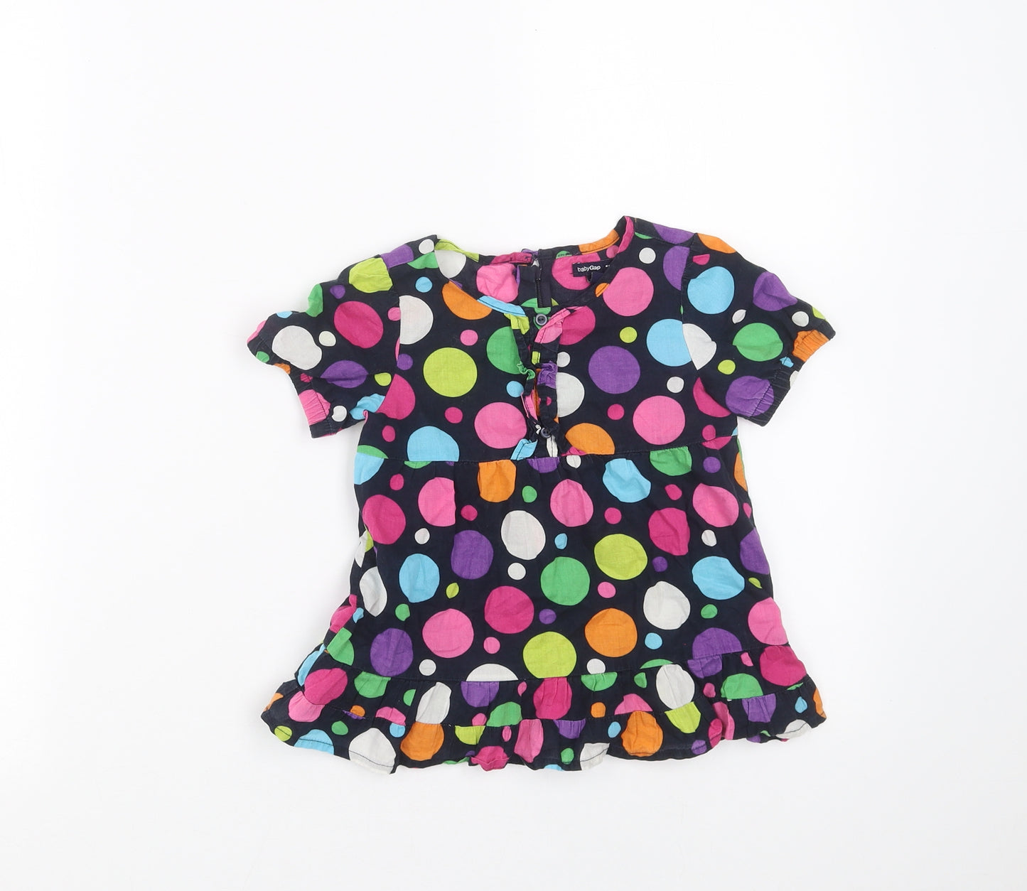 Baby Gap Girls Blue Polka Dot  Basic T-Shirt Size 3 Years