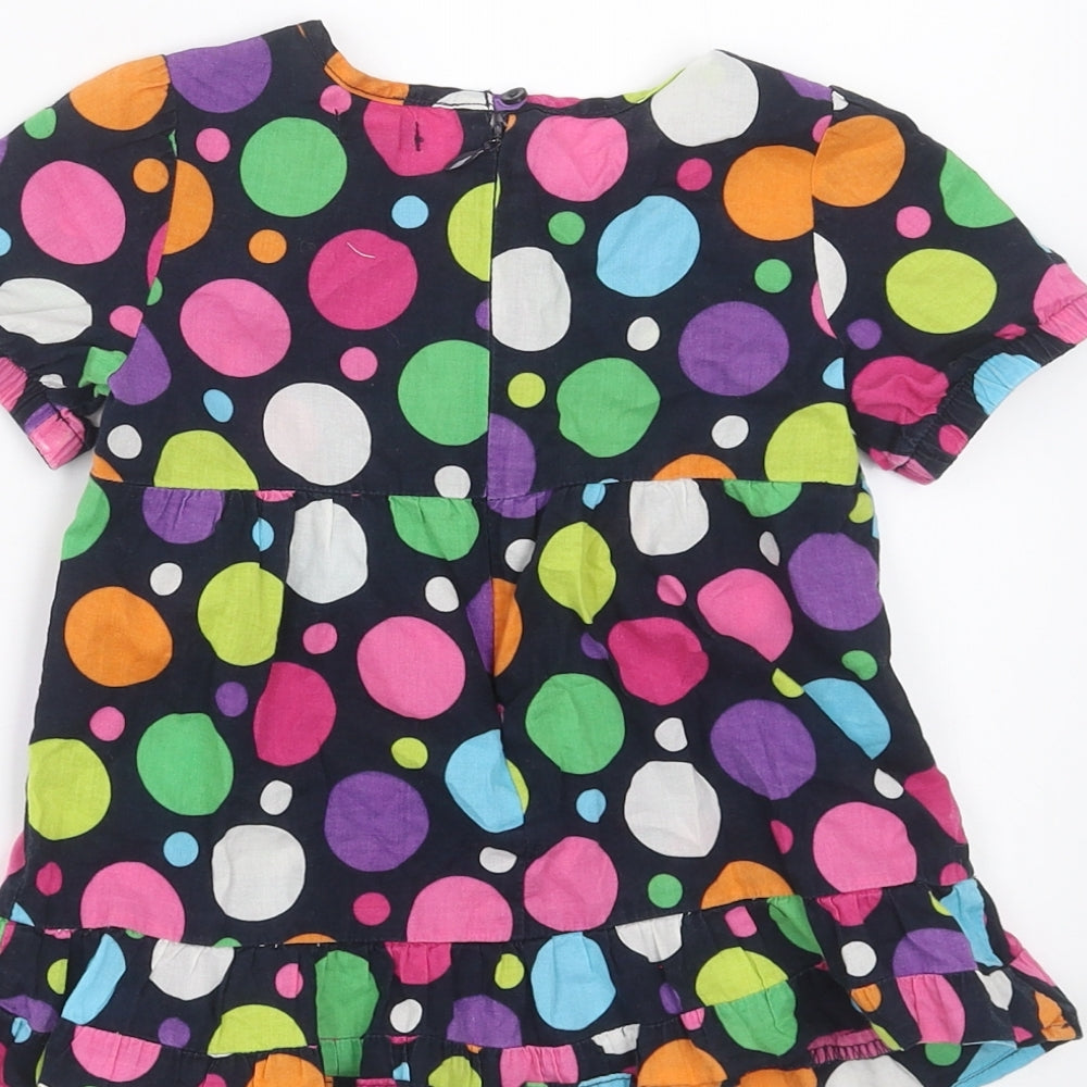 Baby Gap Girls Blue Polka Dot  Basic T-Shirt Size 3 Years