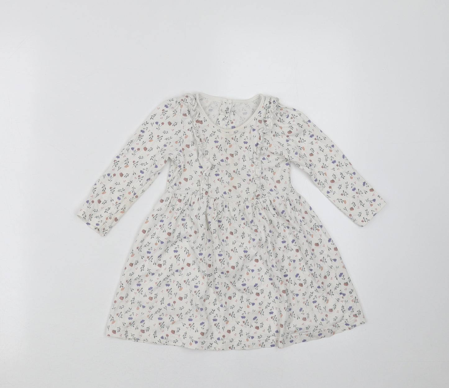 Matalan Girls White Floral  Fit & Flare  Size 12-18 Months