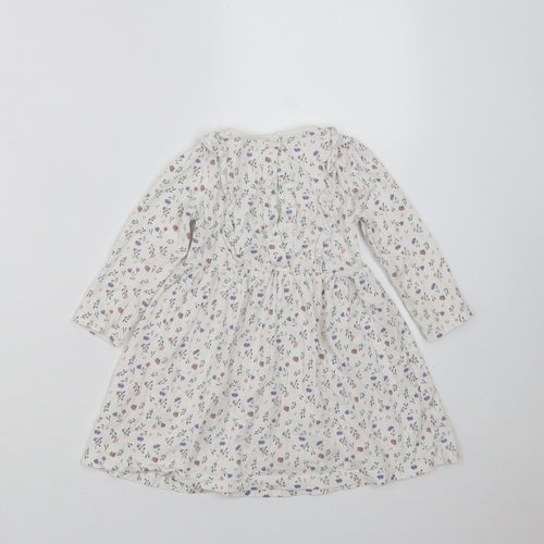 Matalan Girls White Floral  Fit & Flare  Size 12-18 Months
