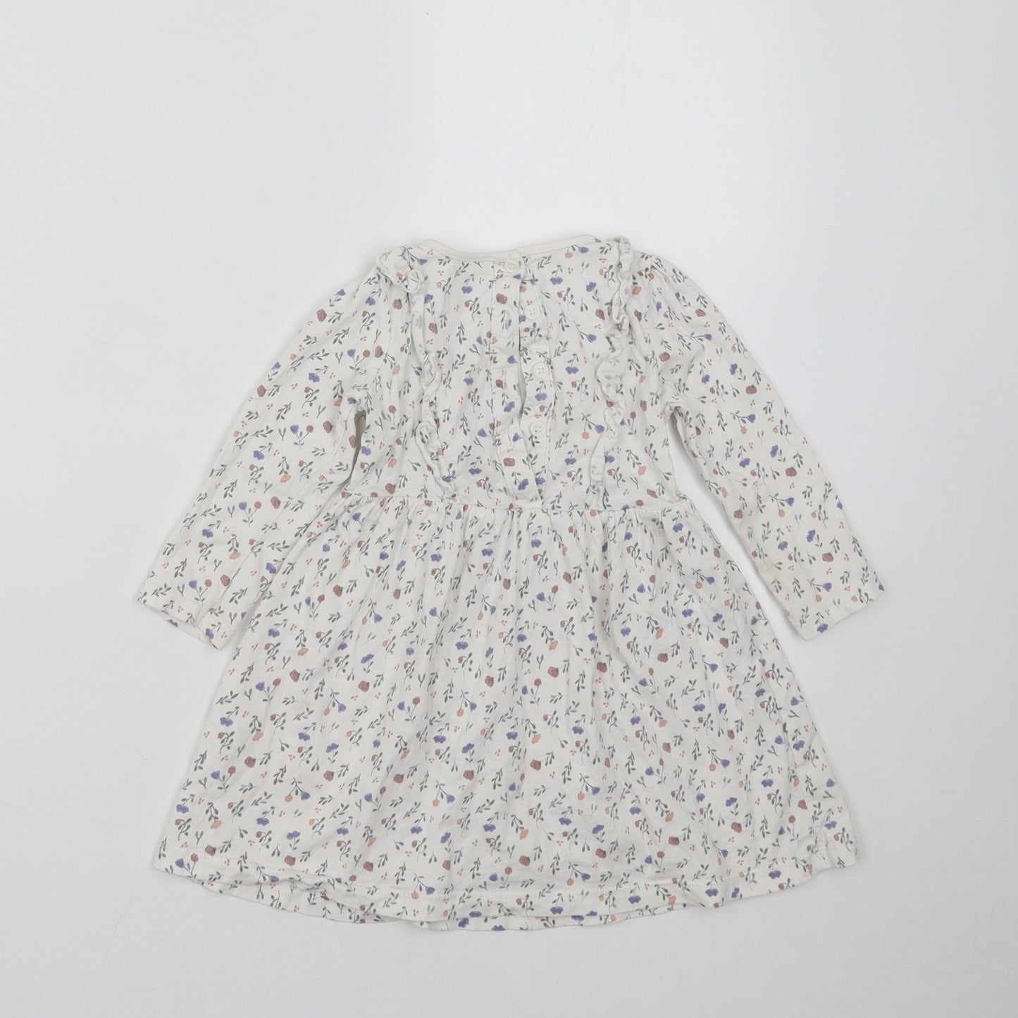 Matalan Girls White Floral  Fit & Flare  Size 12-18 Months