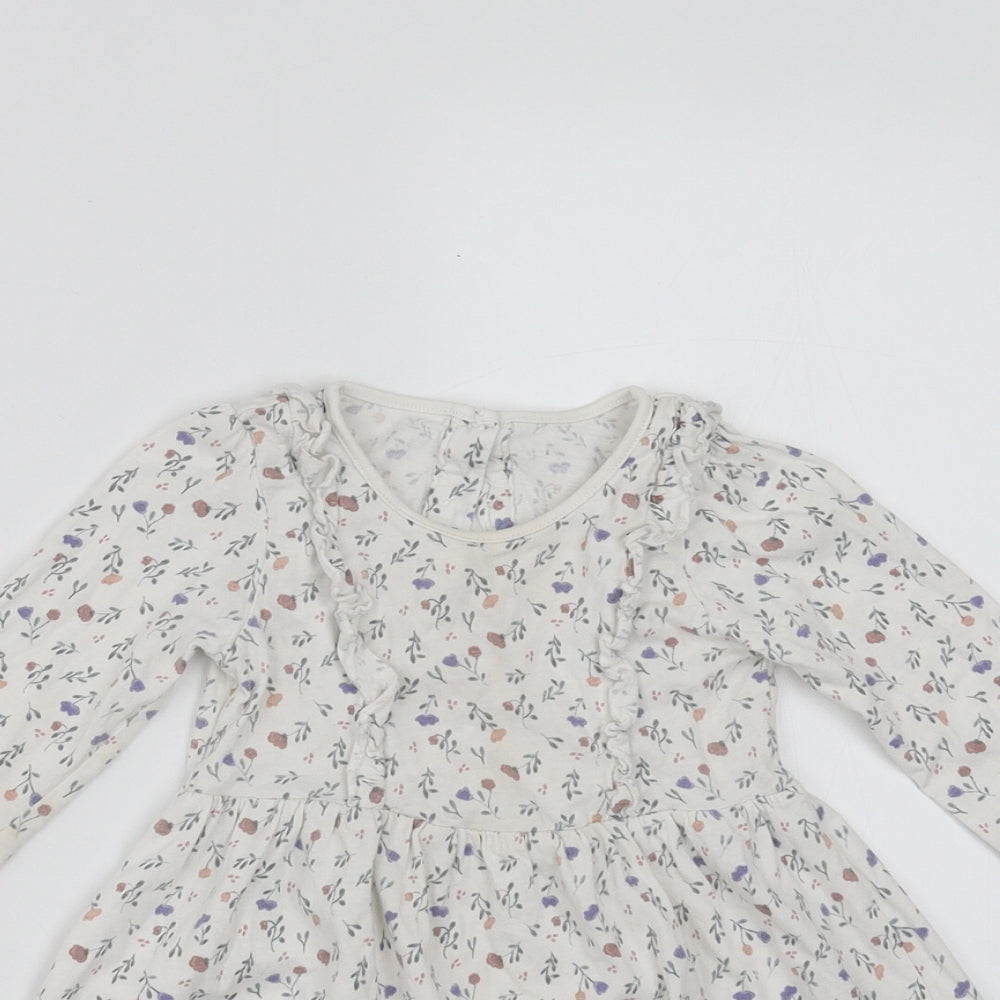 Matalan Girls White Floral  Fit & Flare  Size 12-18 Months