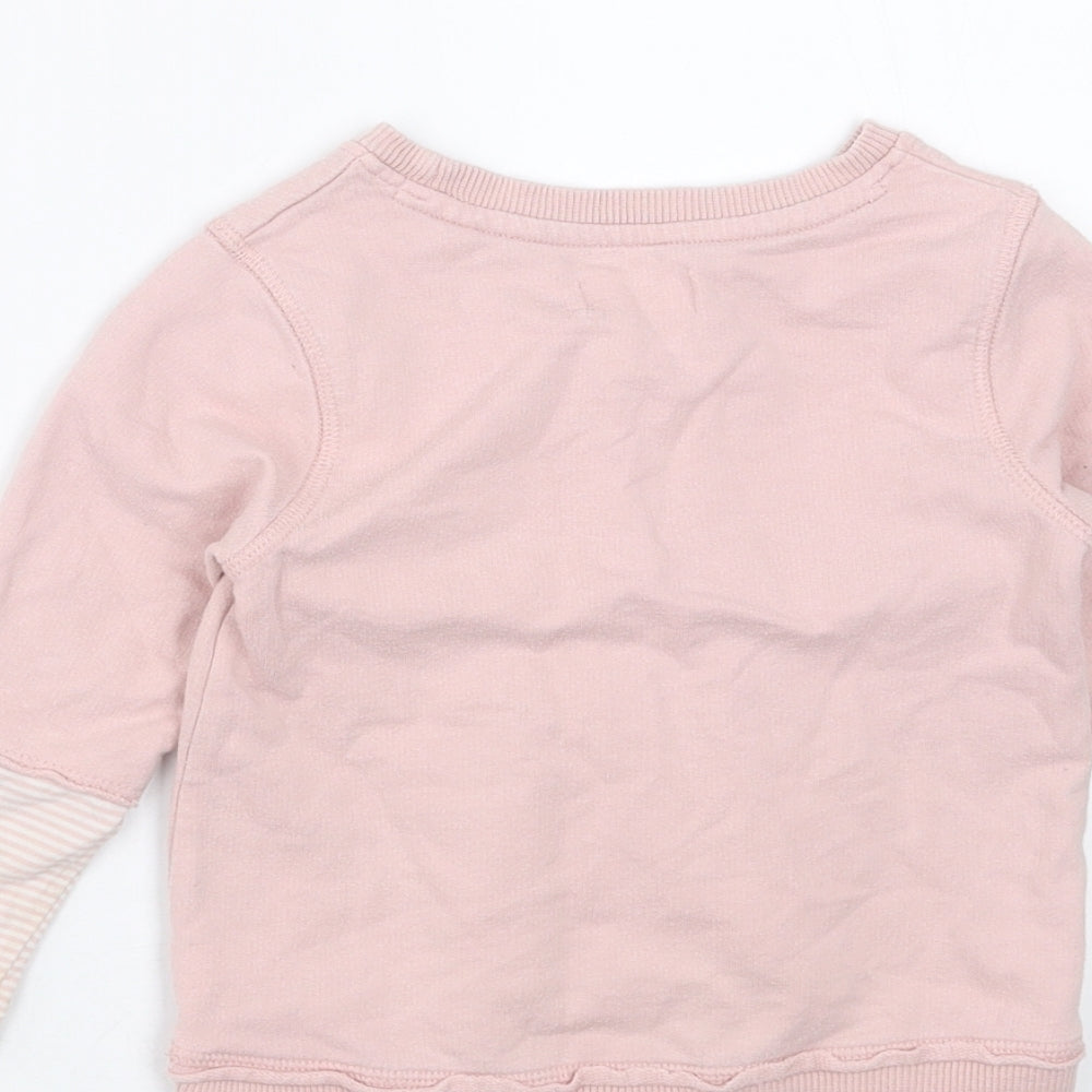 NEXT Girls Pink   Pullover Jumper Size 12-18 Months  - butterflies