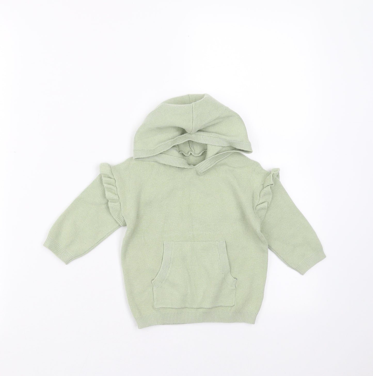 George Girls Green  Knit Pullover Jumper Size 12-18 Months  - hoodie