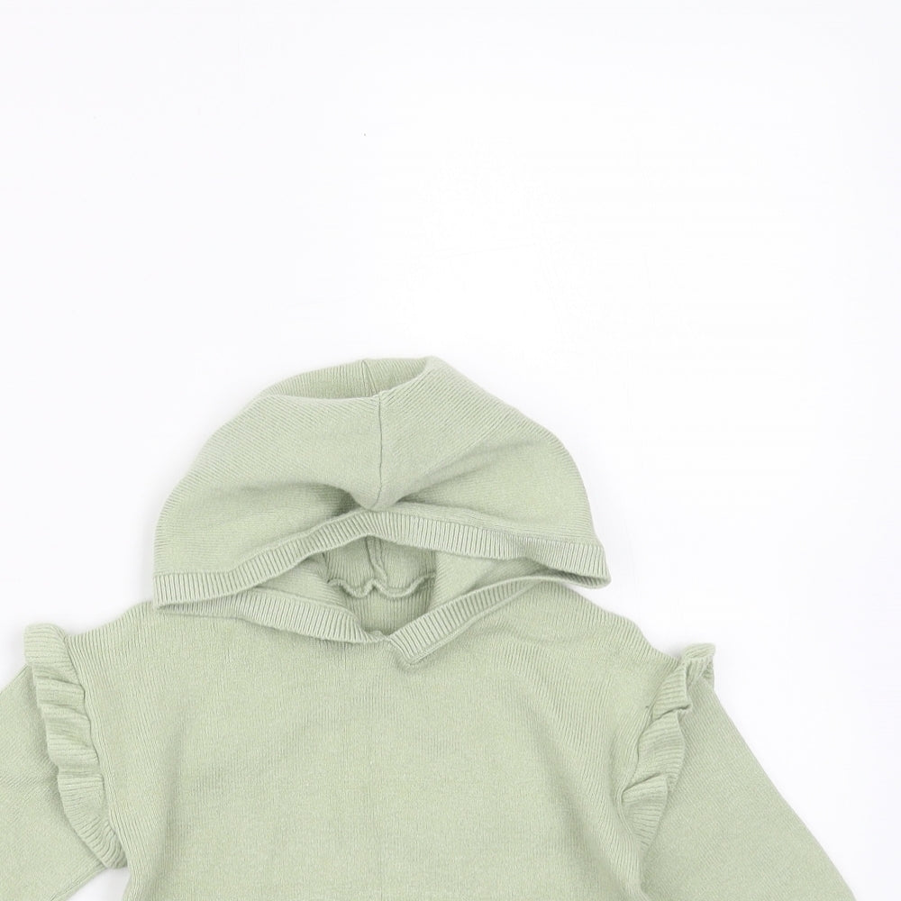 George Girls Green  Knit Pullover Jumper Size 12-18 Months  - hoodie