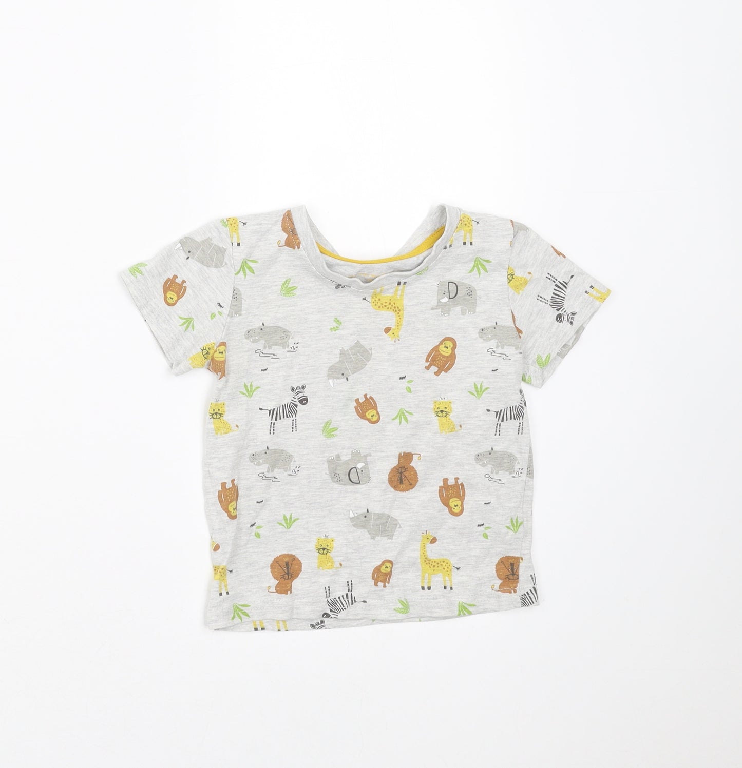 Primark Baby Grey   Basic T-Shirt Size 12-18 Months  - animals