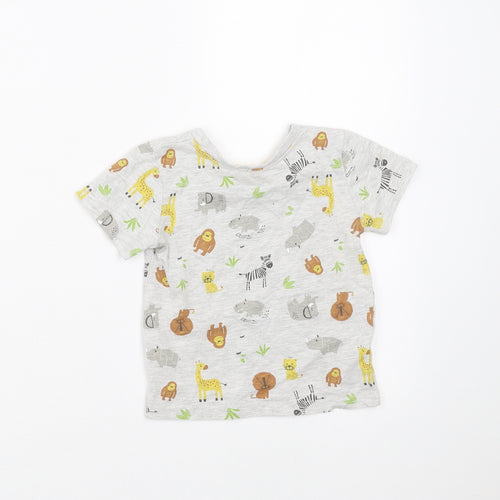 Primark Baby Grey   Basic T-Shirt Size 12-18 Months  - animals