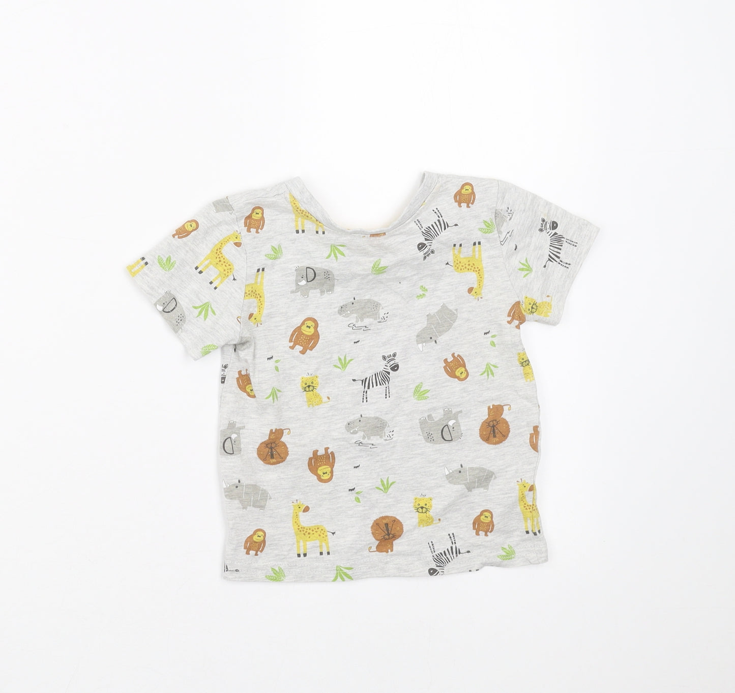 Primark Baby Grey   Basic T-Shirt Size 12-18 Months  - animals
