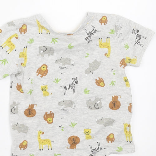 Primark Baby Grey   Basic T-Shirt Size 12-18 Months  - animals