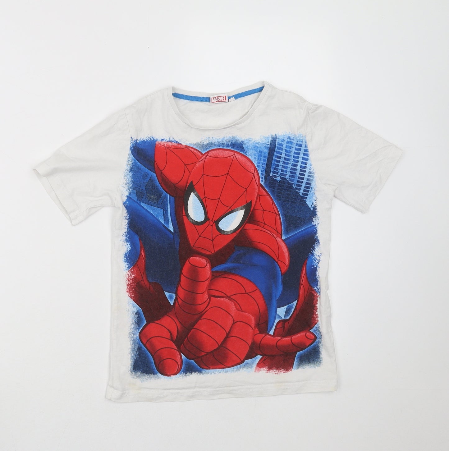 Primark Boys White   Basic T-Shirt Size 8-9 Years  - Spider man