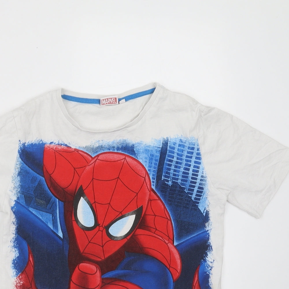 Primark Boys White   Basic T-Shirt Size 8-9 Years  - Spider man