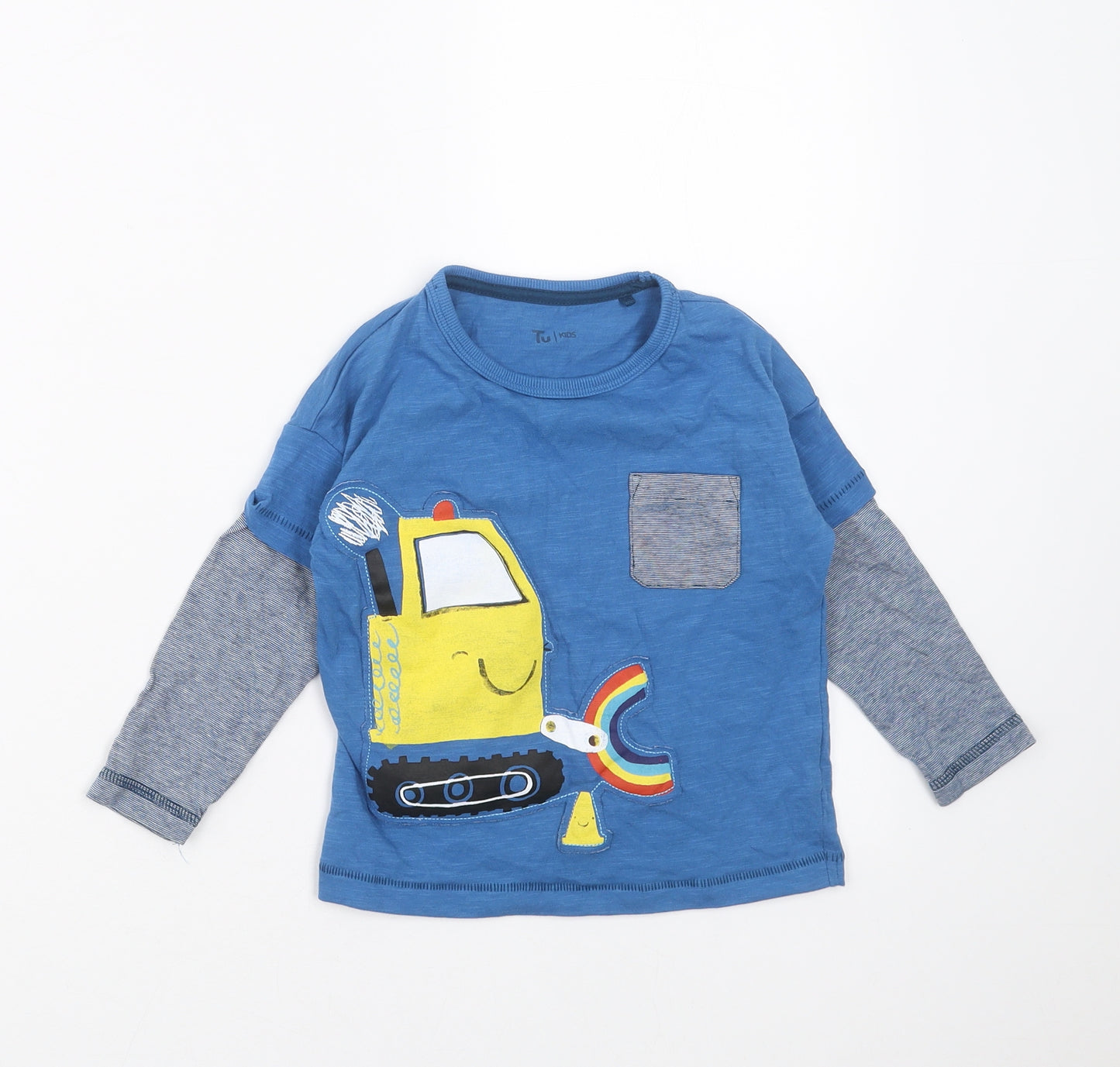 TU Boys Blue   Basic T-Shirt Size 18-24 Months  - digger