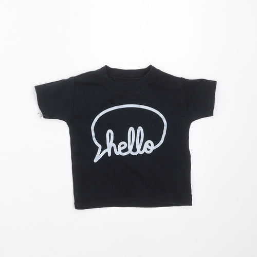 Preworn Baby Black   Basic T-Shirt Size 3-6 Months  - hello