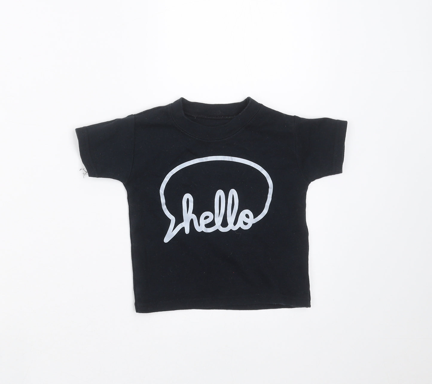 Preworn Baby Black   Basic T-Shirt Size 3-6 Months  - hello