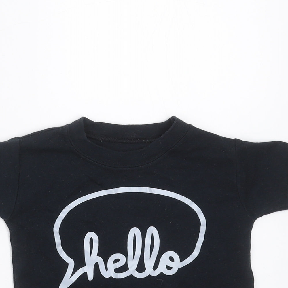 Preworn Baby Black   Basic T-Shirt Size 3-6 Months  - hello