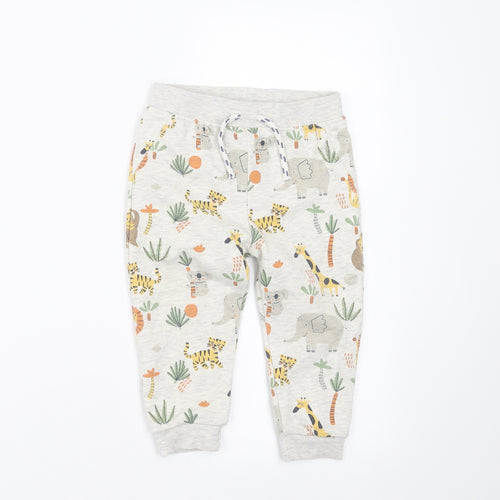Primark Baby Beige   Jogger Trousers Size 18-24 Months  - animals
