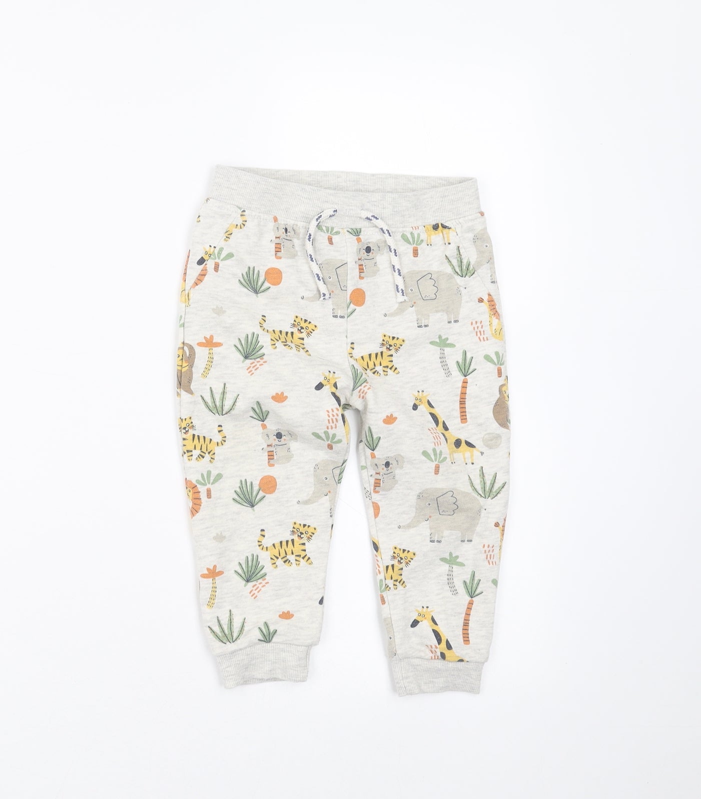 Primark Baby Beige   Jogger Trousers Size 18-24 Months  - animals