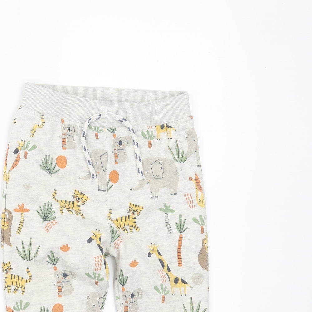 Primark Baby Beige   Jogger Trousers Size 18-24 Months  - animals