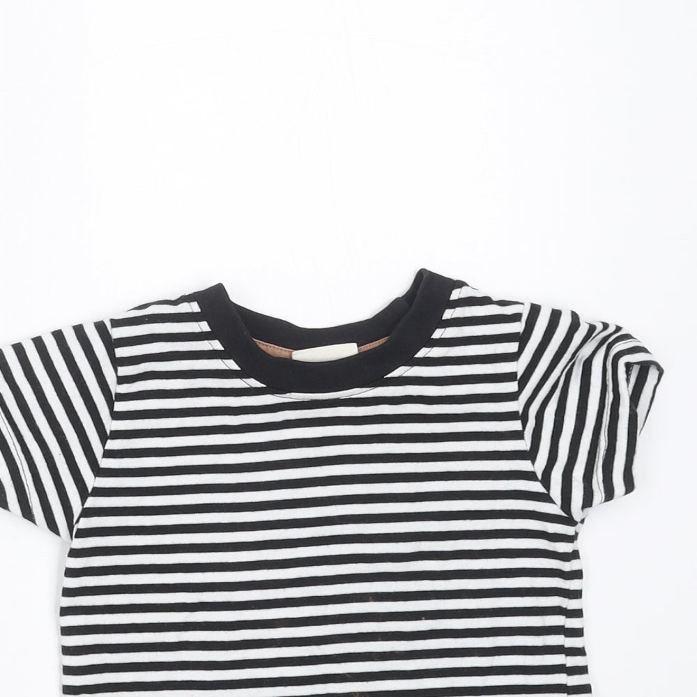 Turtledove Boys Black Striped  Basic T-Shirt Size 12-18 Months  - 1-2 Years