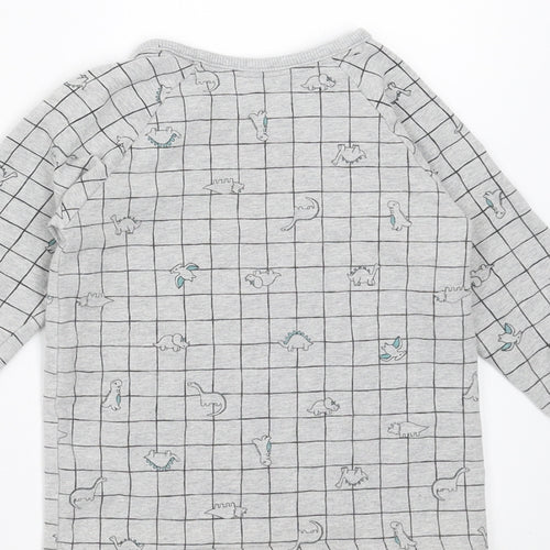 George Boys Grey Check  Basic T-Shirt Size 12-18 Months  - dinosaur