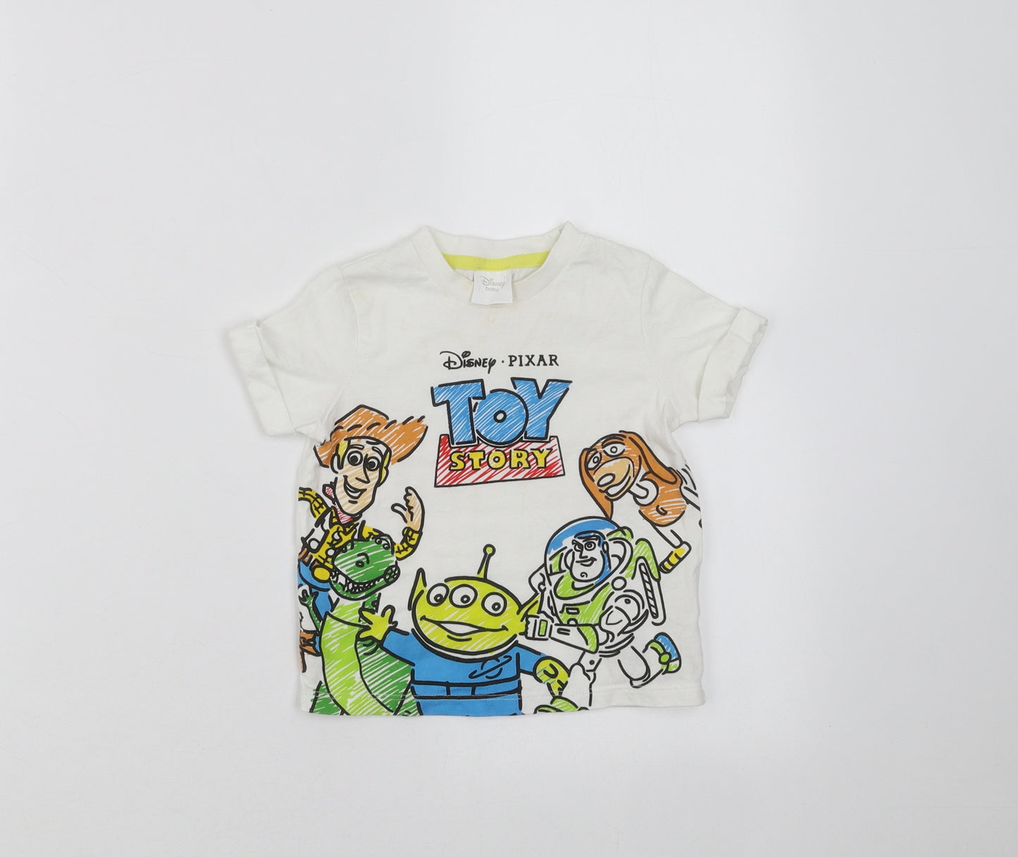 TESCO Baby White   Basic T-Shirt Size 12-18 Months  - toy story