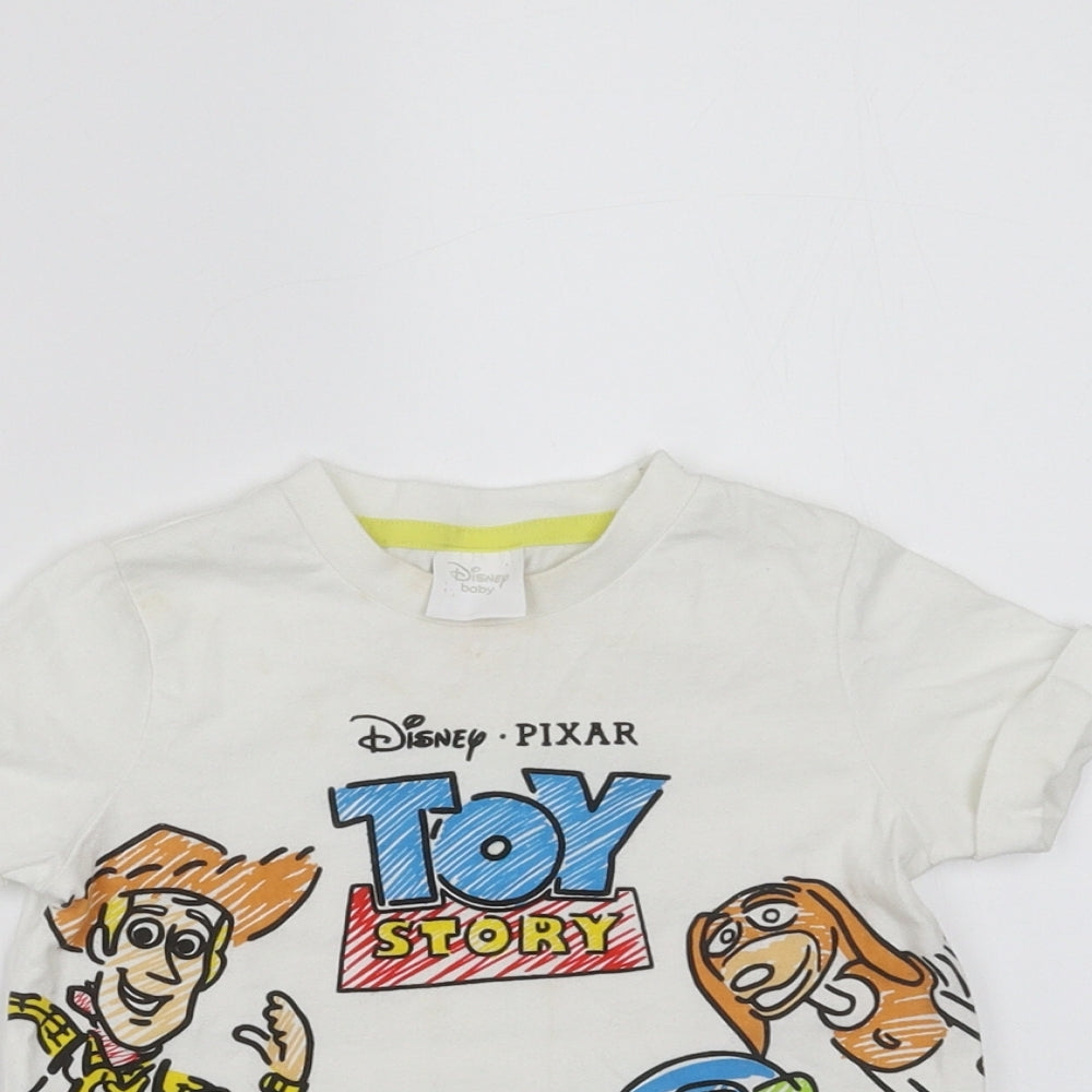 TESCO Baby White   Basic T-Shirt Size 12-18 Months  - toy story