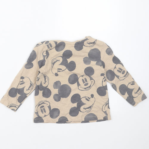 George Baby Beige   Basic T-Shirt Size 18-24 Months  - mickey mouse