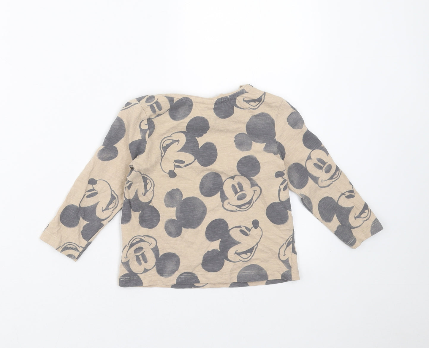 George Baby Beige   Basic T-Shirt Size 18-24 Months  - mickey mouse