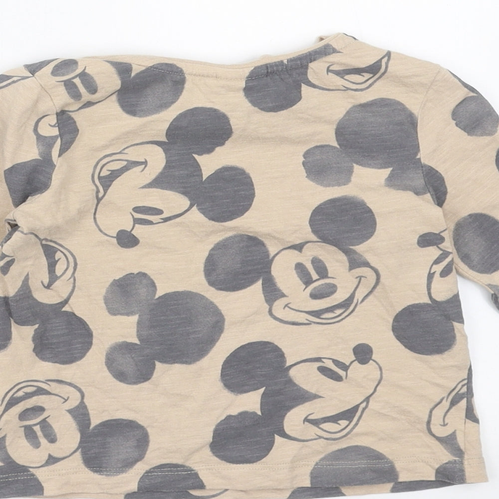 George Baby Beige   Basic T-Shirt Size 18-24 Months  - mickey mouse